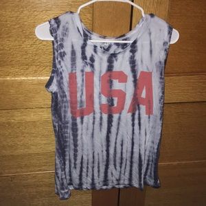 tie dye usa tank top